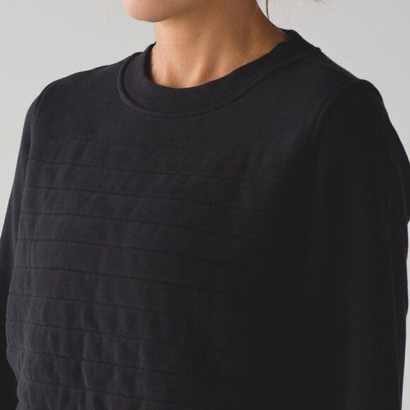 Lululemon Fleece Be True Crew  Pullover Sweatshirt Black - Picture 2 of 10